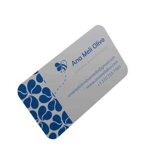 An Olibee Studios business card tumbling end over end